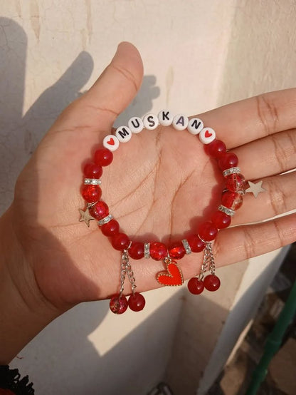 💖 Custom Name Beads Bracelet – Personalized Friendship & Couple Bracelet
